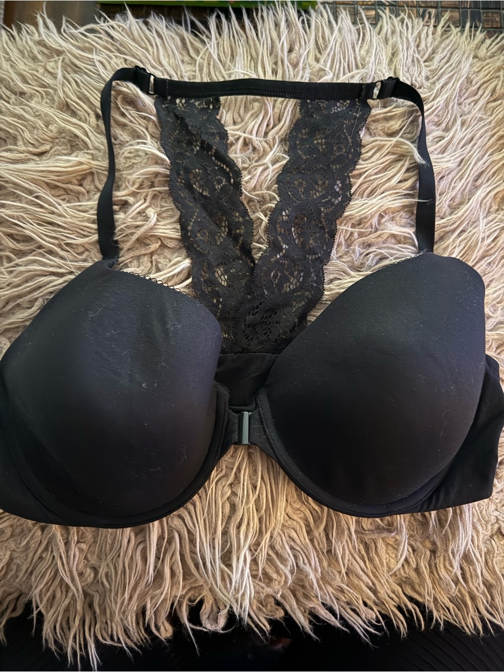 Victoria’s Secret Black Lace Racerback Underwire Bra